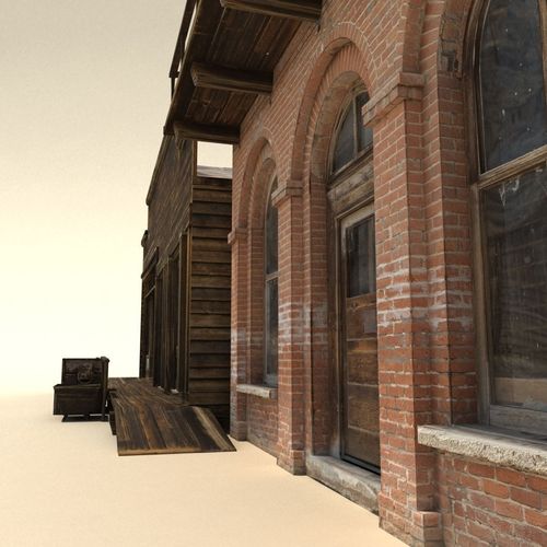 Low Poly Wild West Buildings2 Low-poly 3D model 3