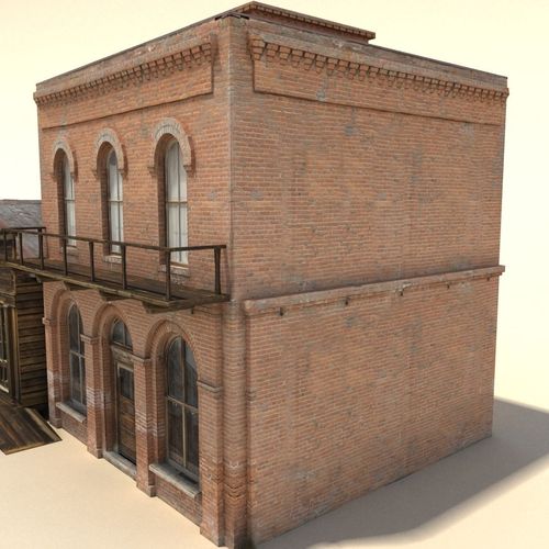 Low Poly Wild West Buildings2 Low-poly 3D model 5