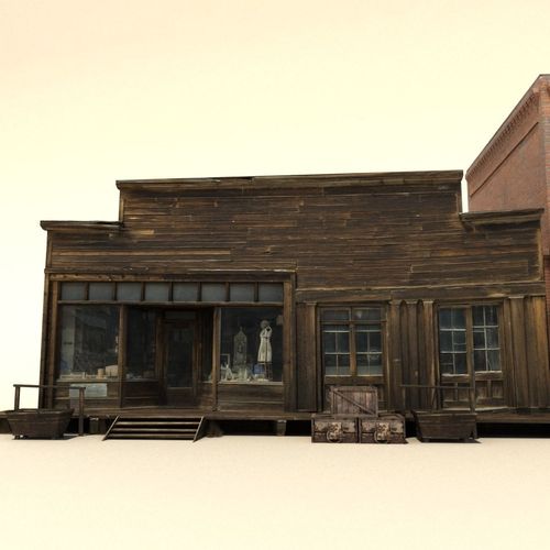 Low Poly Wild West Buildings2 Low-poly 3D model 6