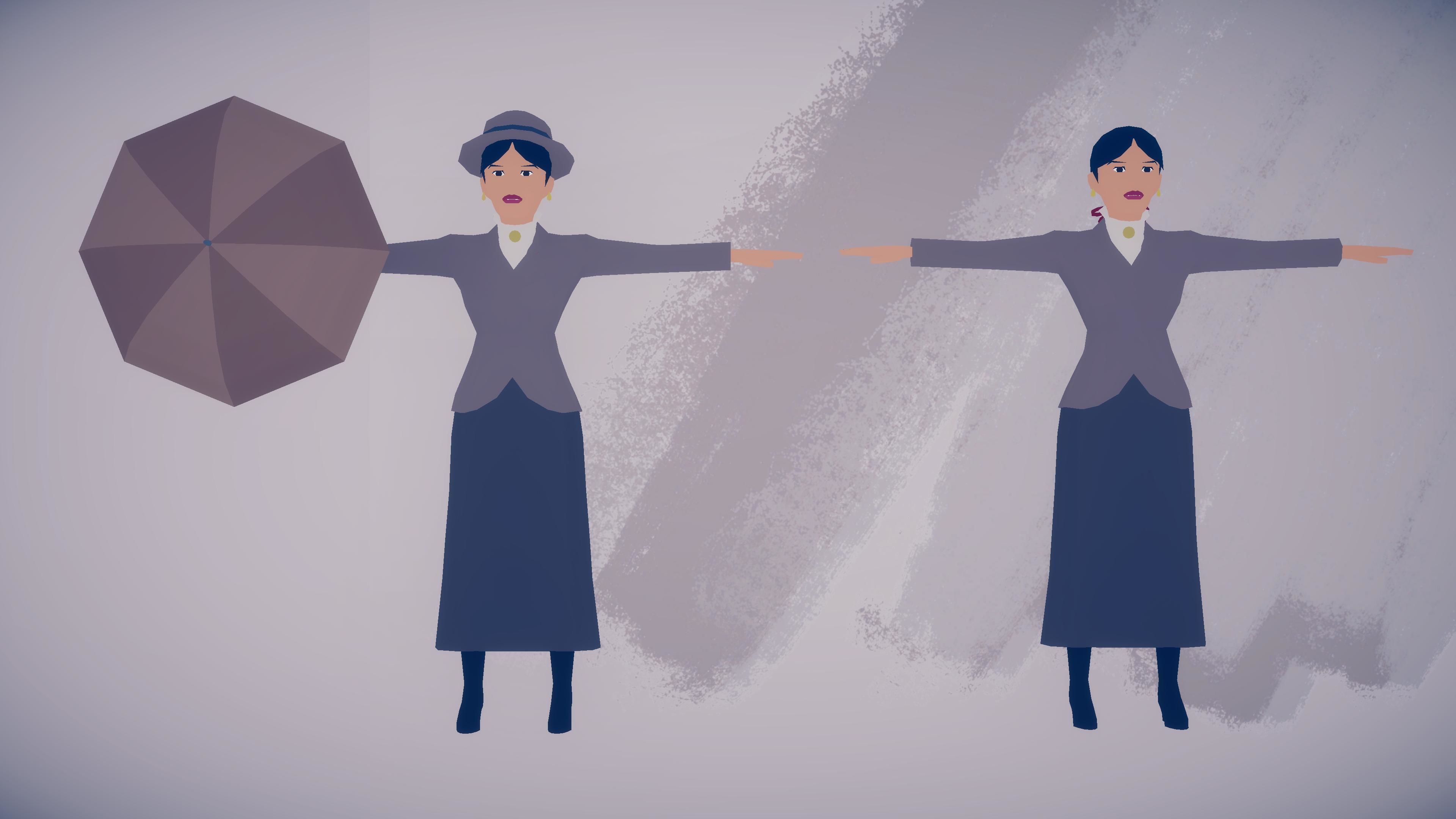 Victorian Citizens  3D Stylized Modular Low Poly Characters Low-poly 3D model_13