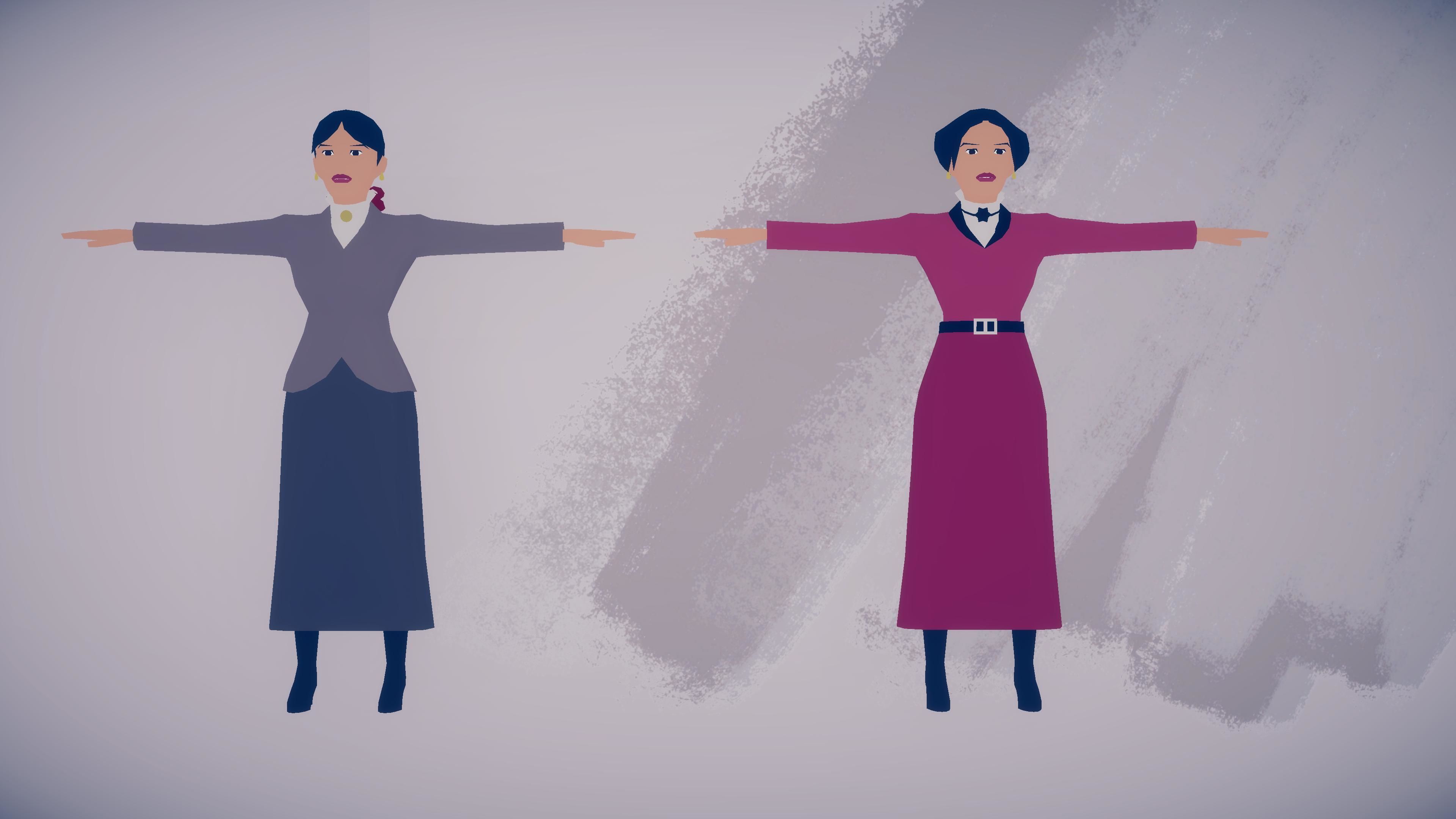 Victorian Citizens  3D Stylized Modular Low Poly Characters Low-poly 3D model_5