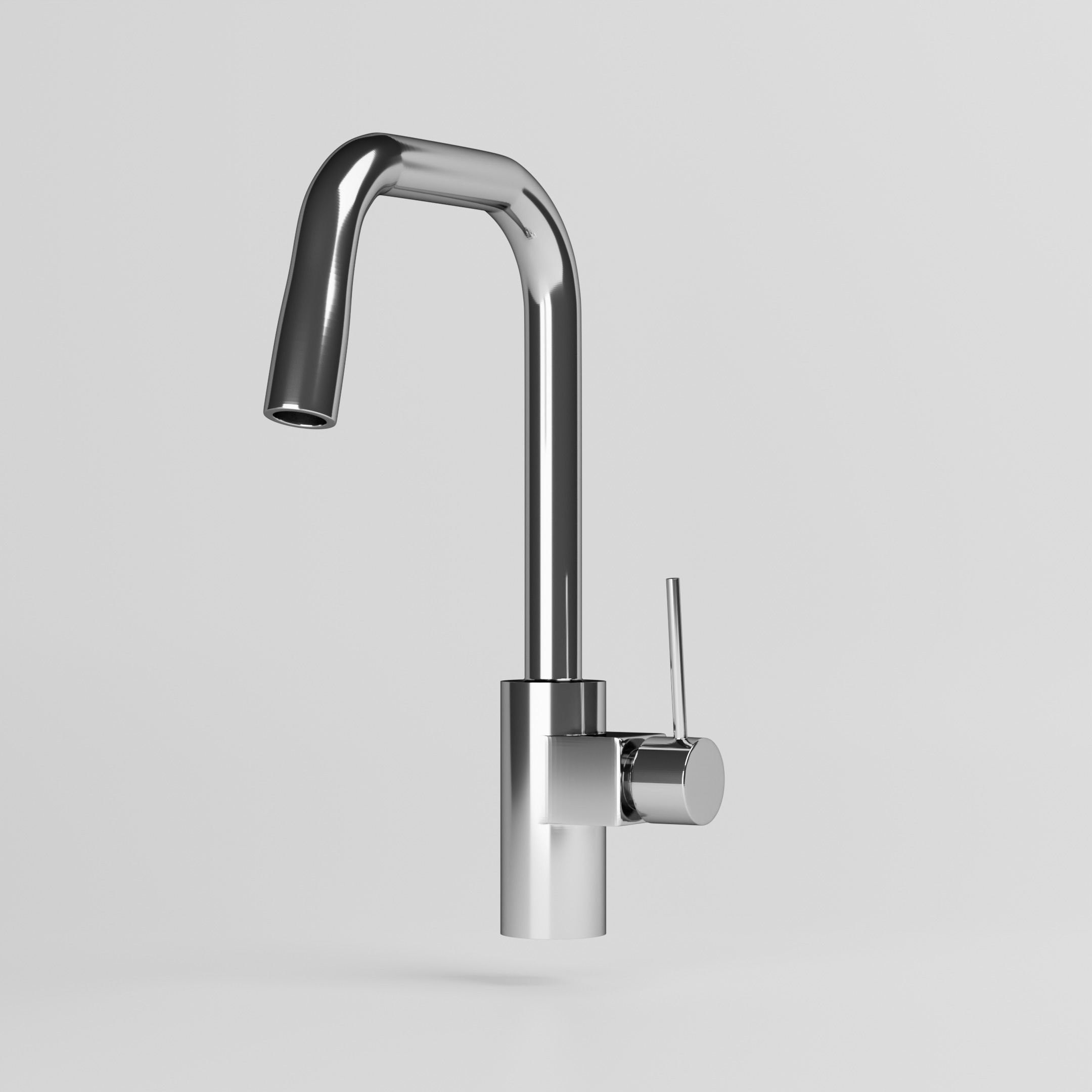 Faucet chrome kitchen 3D model_5