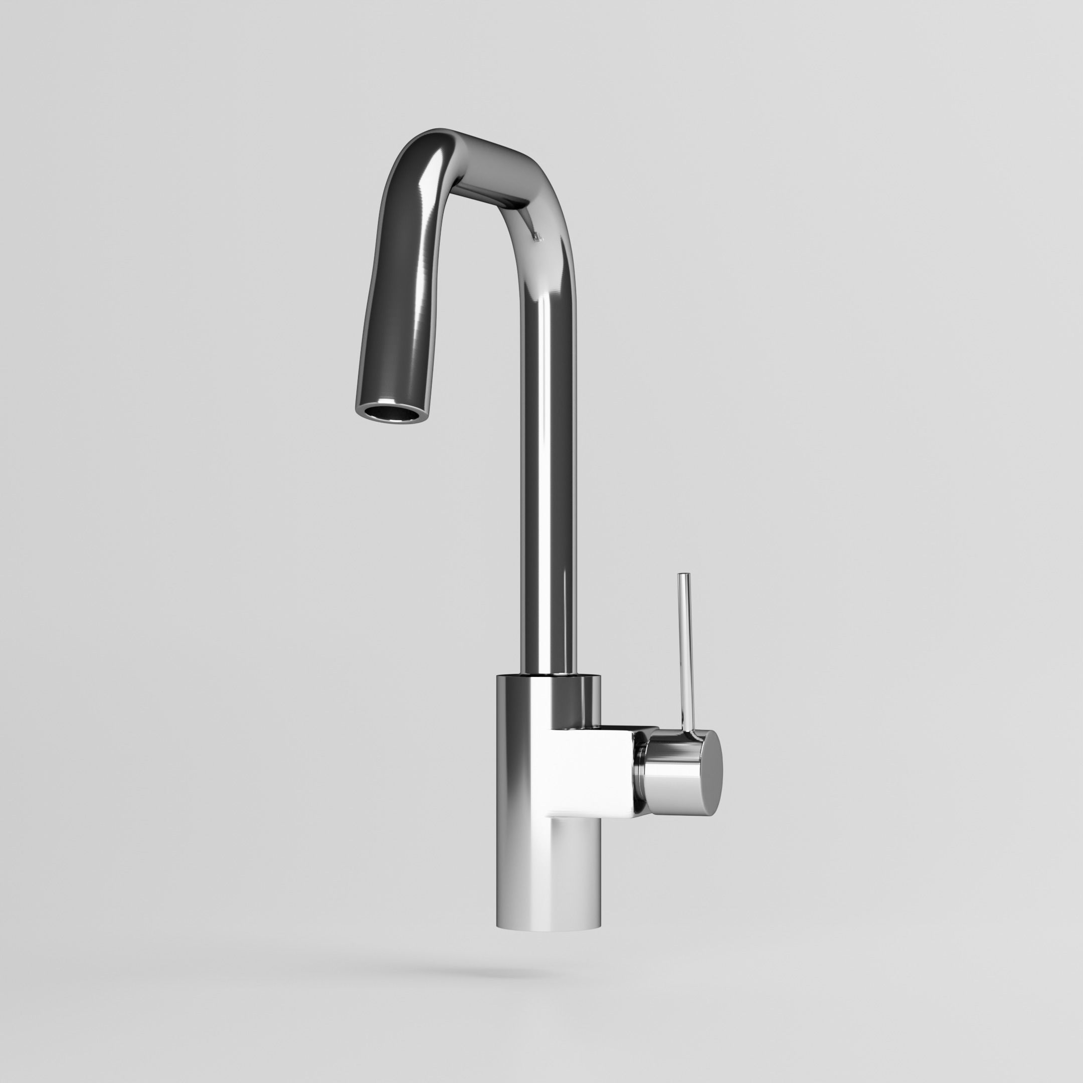 Faucet chrome kitchen 3D model_4