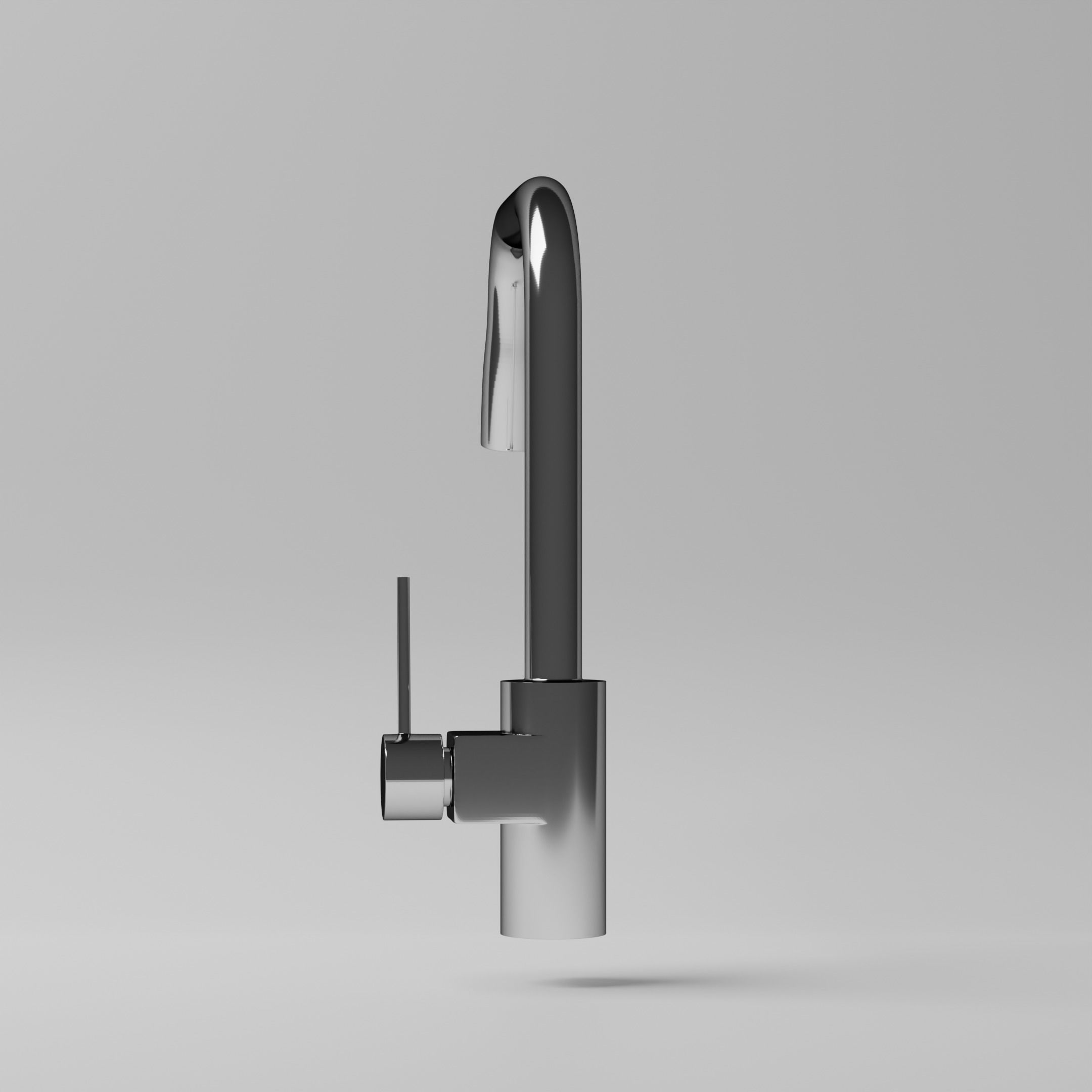 Faucet chrome kitchen 3D model_10
