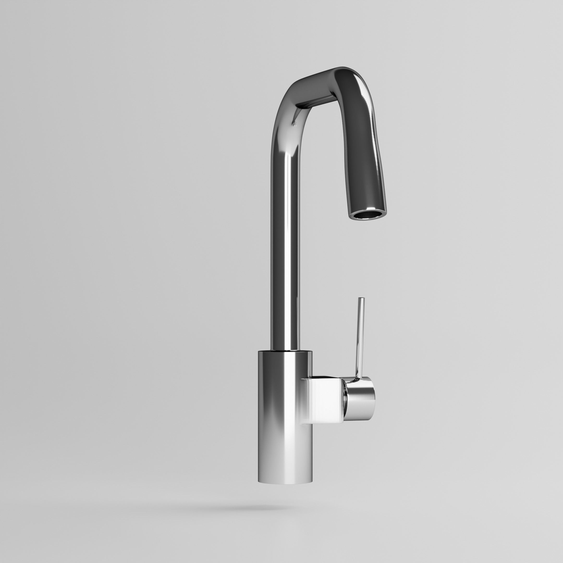 Faucet chrome kitchen 3D model_1