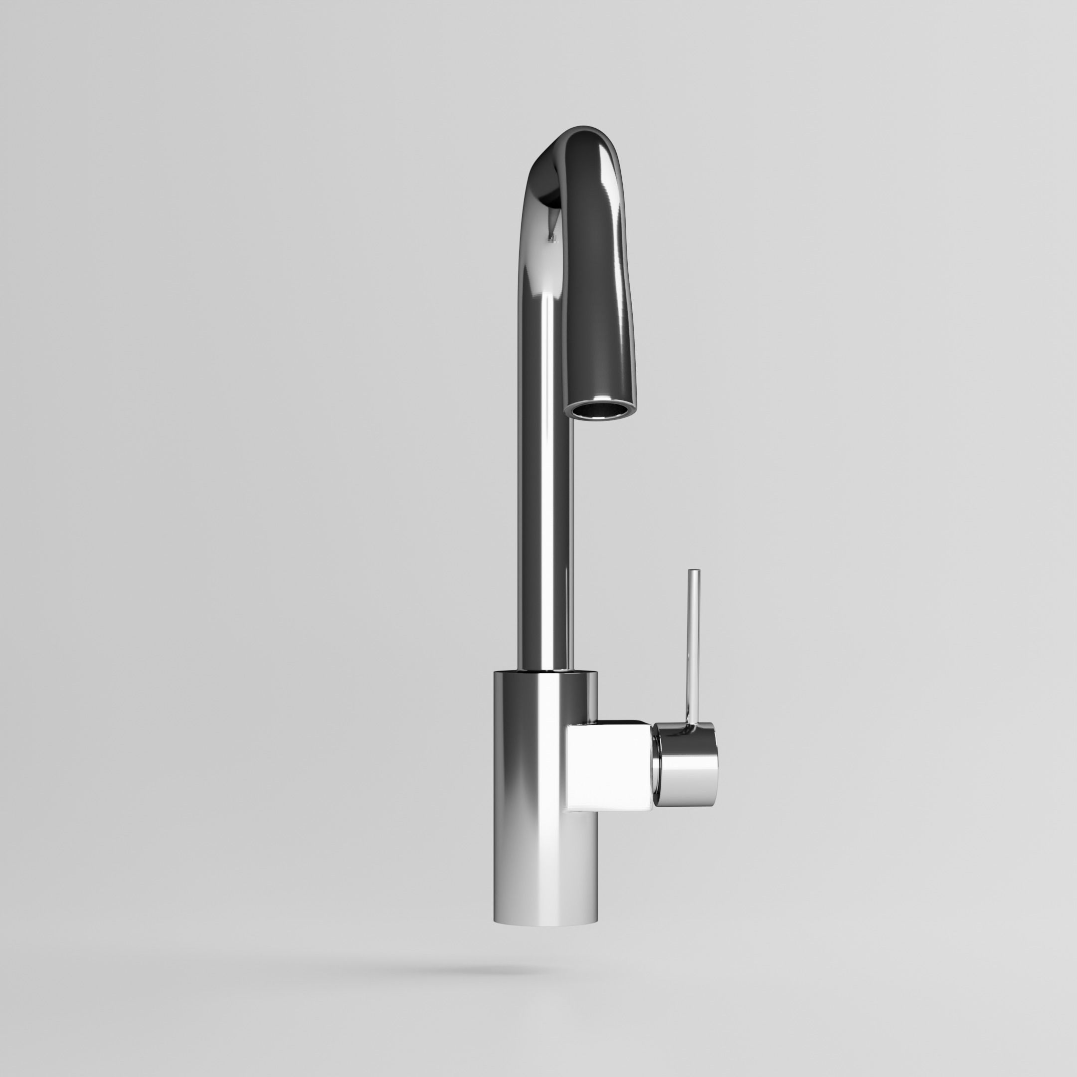 Faucet chrome kitchen 3D model_3