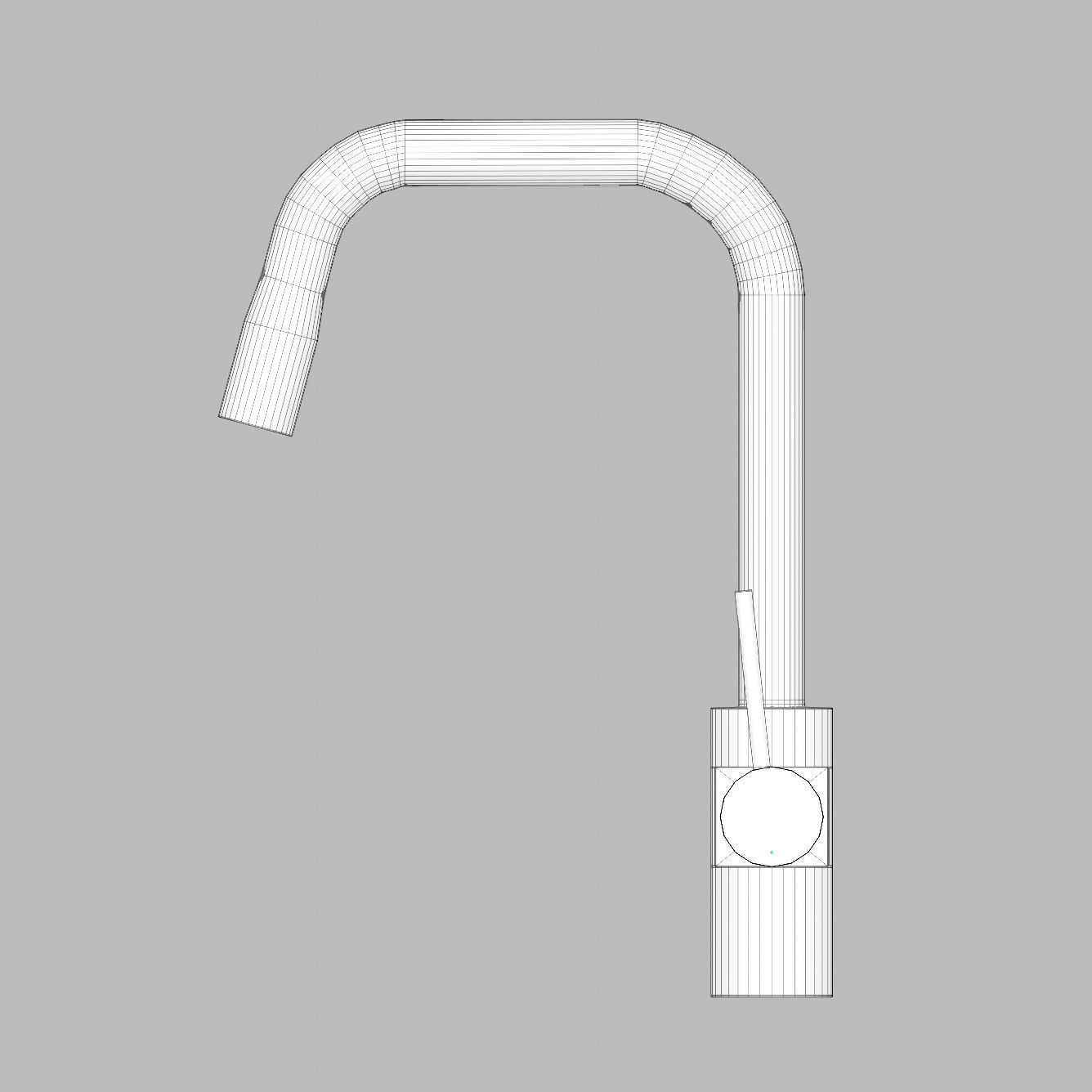 Faucet chrome kitchen 3D model_2