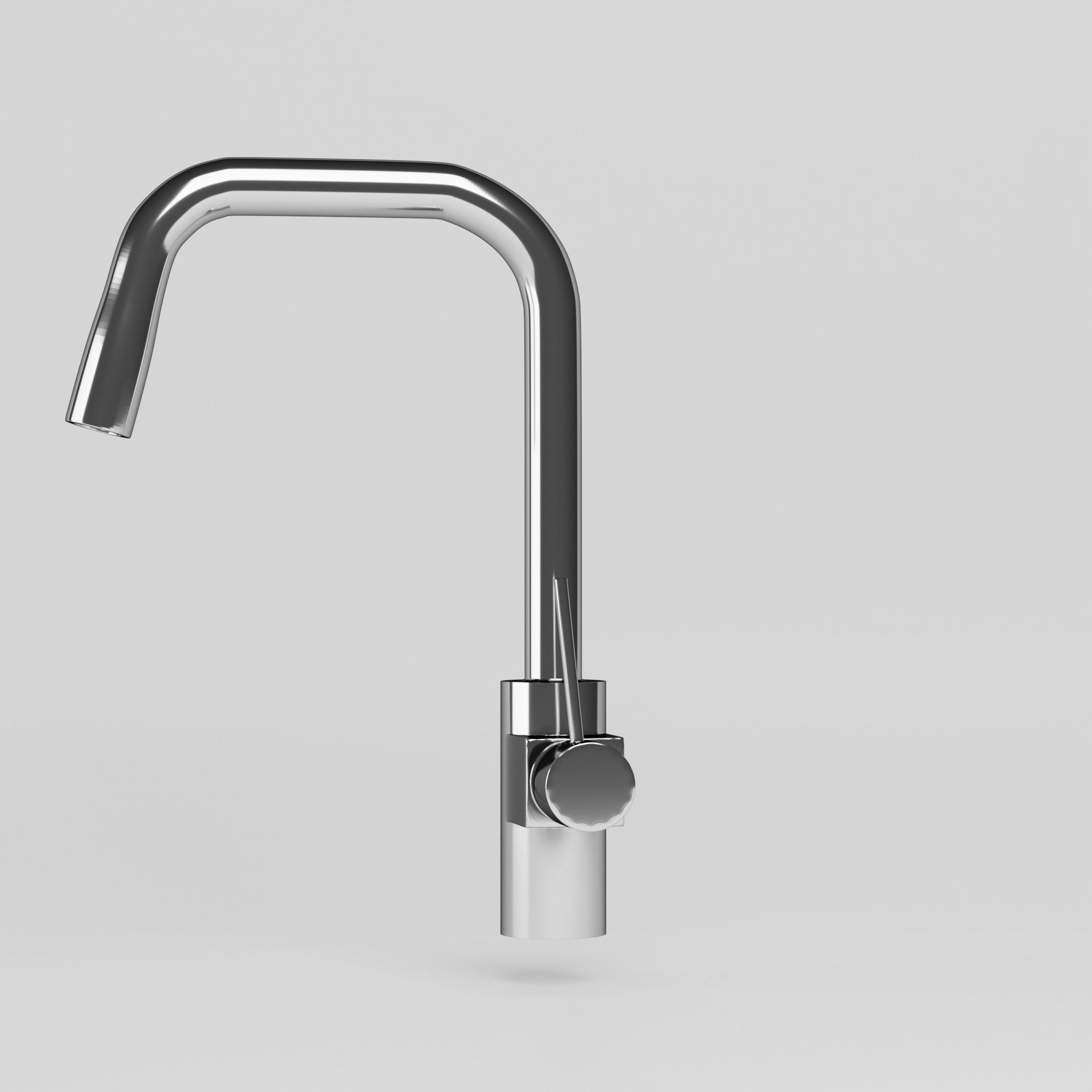 Faucet chrome kitchen 3D model_7