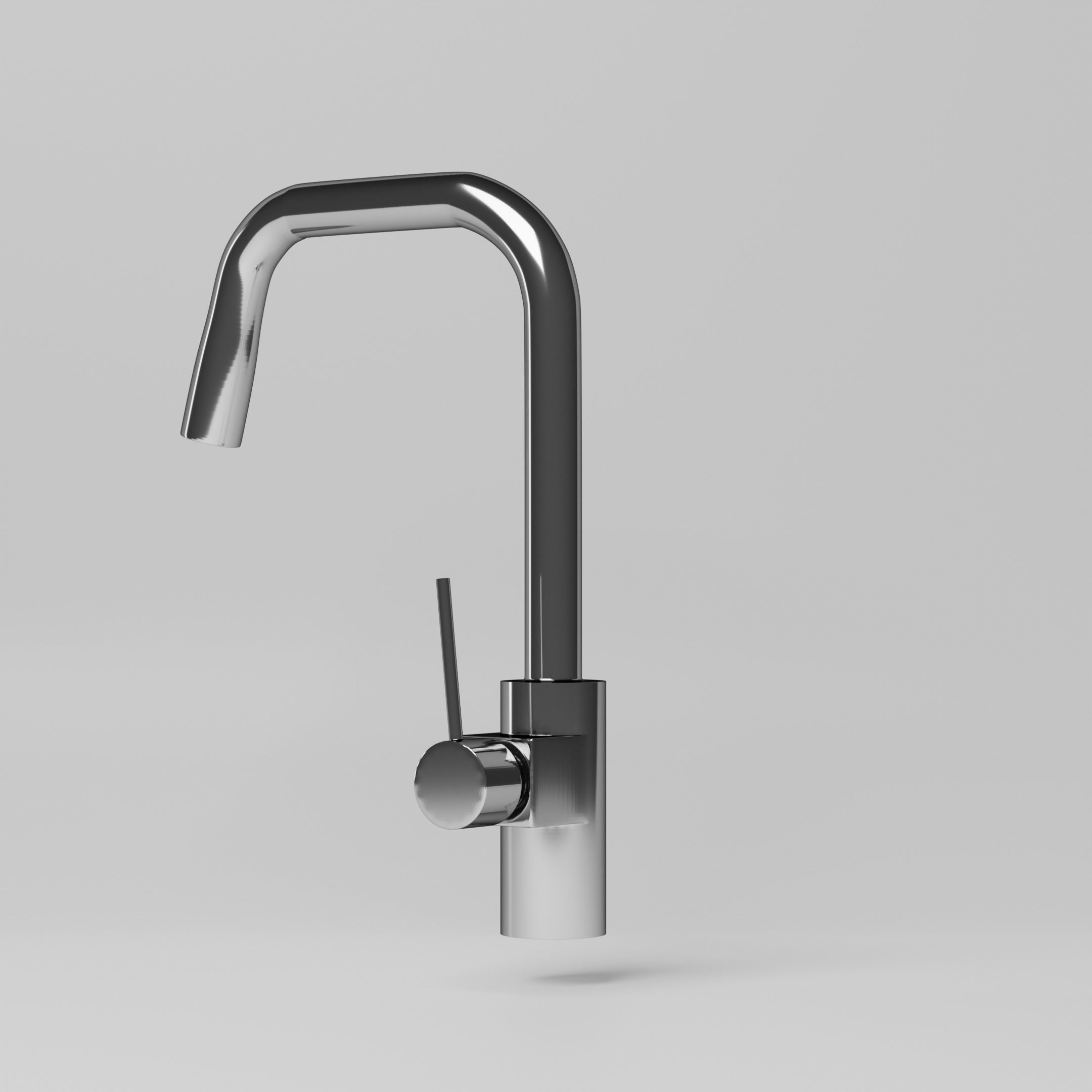Faucet chrome kitchen 3D model_8