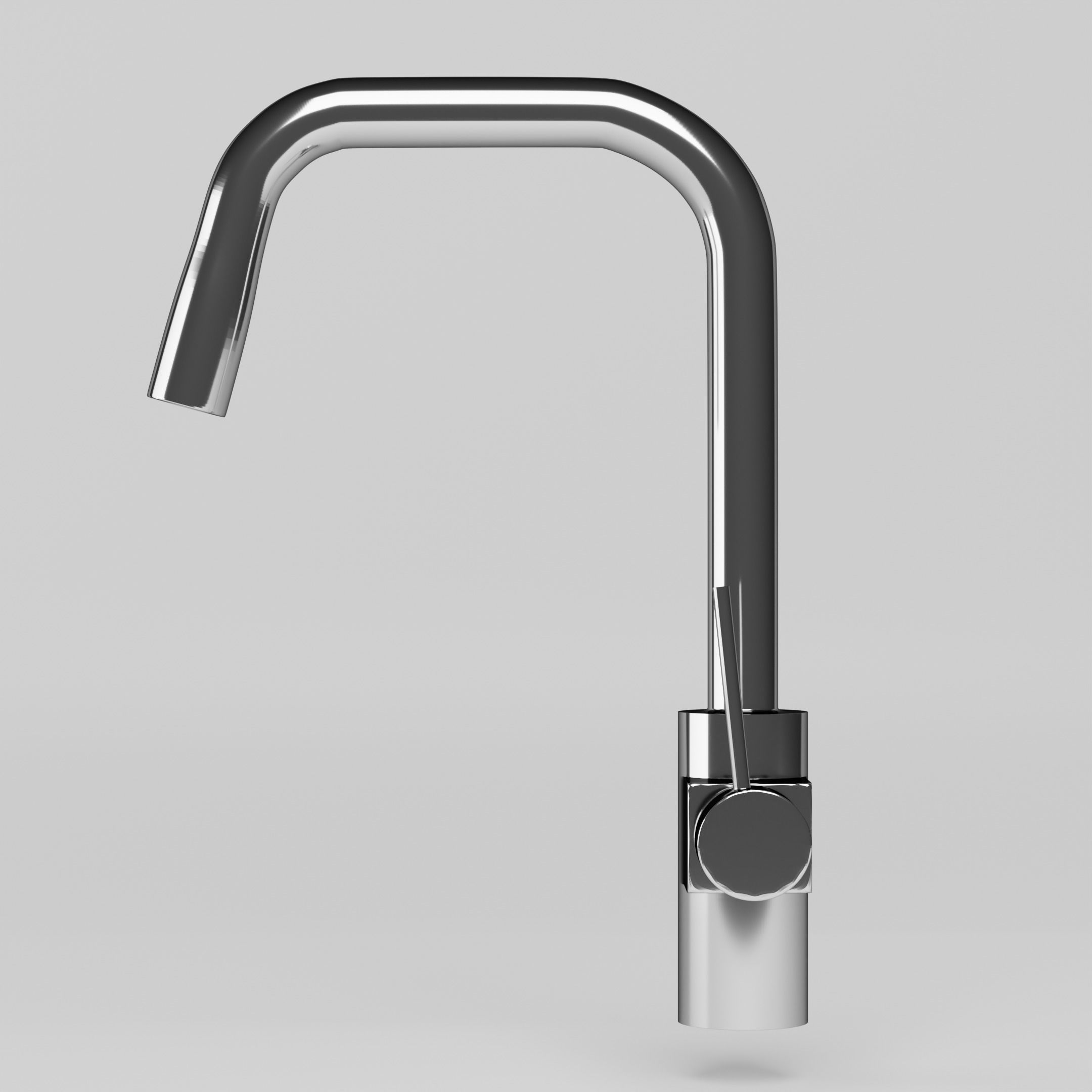 Faucet chrome kitchen 3D model_12