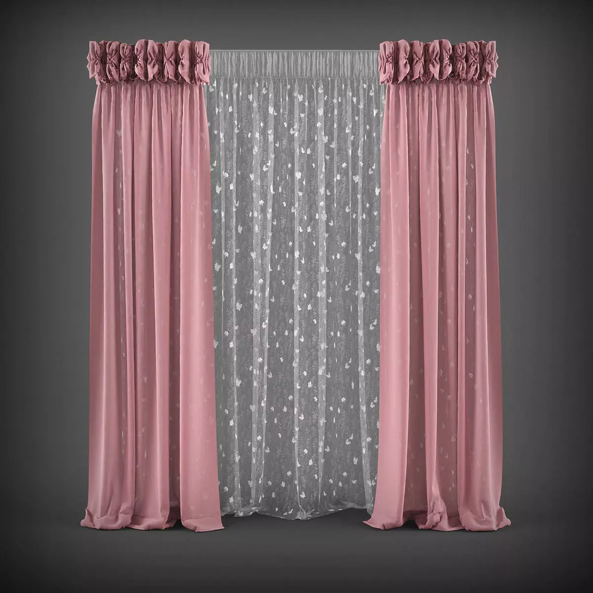 Curtain 3D model 7 curtains 3D model_0