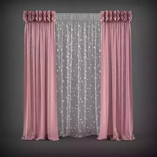 Curtain 3D model 7 curtains 3D model