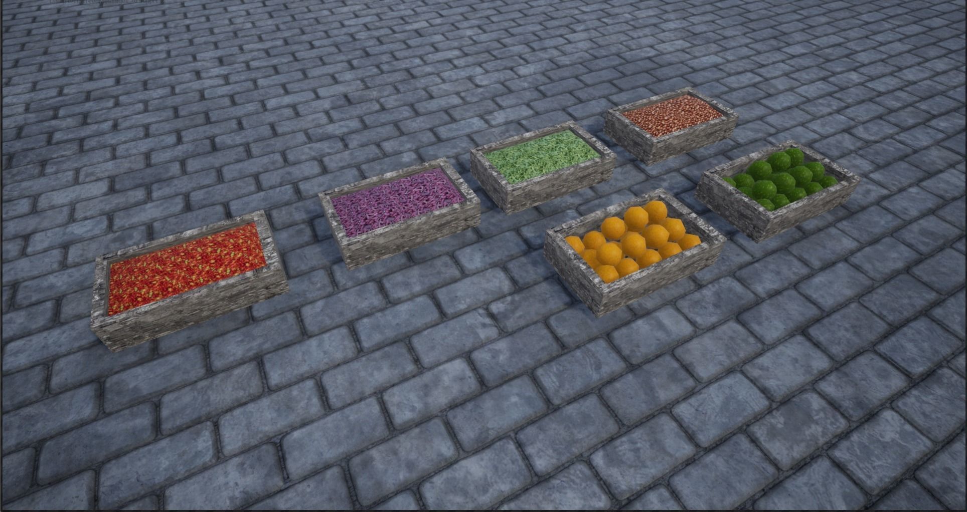 Lowpoly Bazaar-Marketplace Stands Low-poly 3D model_27