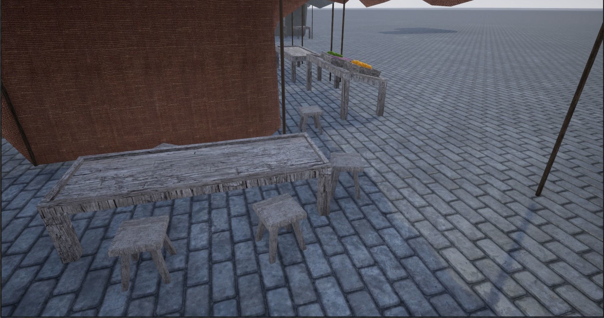 Lowpoly Bazaar-Marketplace Stands Low-poly 3D model_7