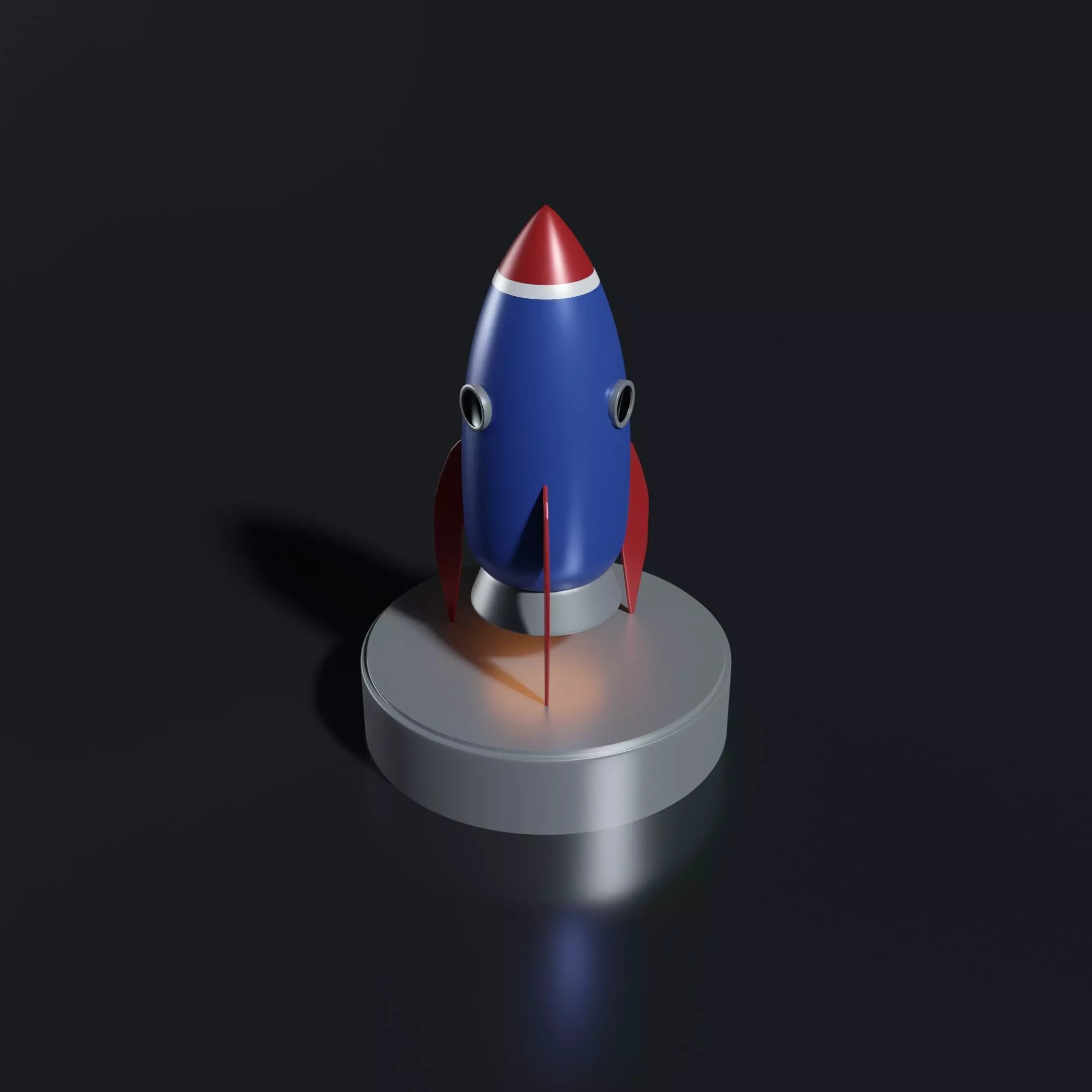 Cartoon Rocket Ship Low-poly 3D model_0