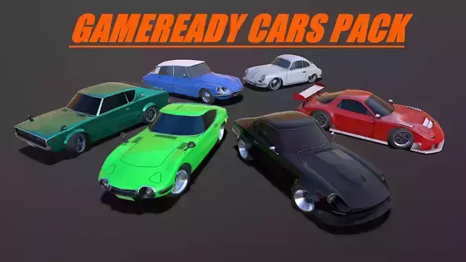 6 Cars Pack Game-ready
