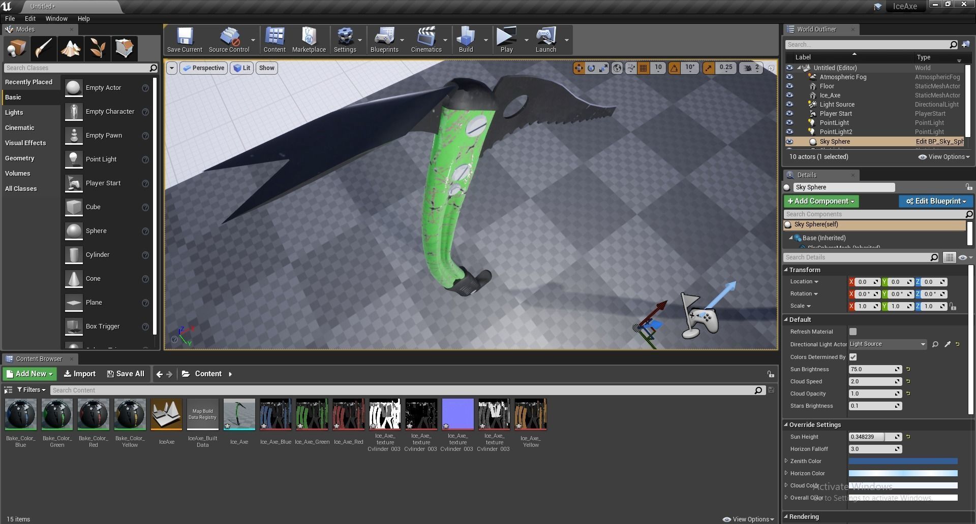 Ice Axe Low-poly 3D model_12