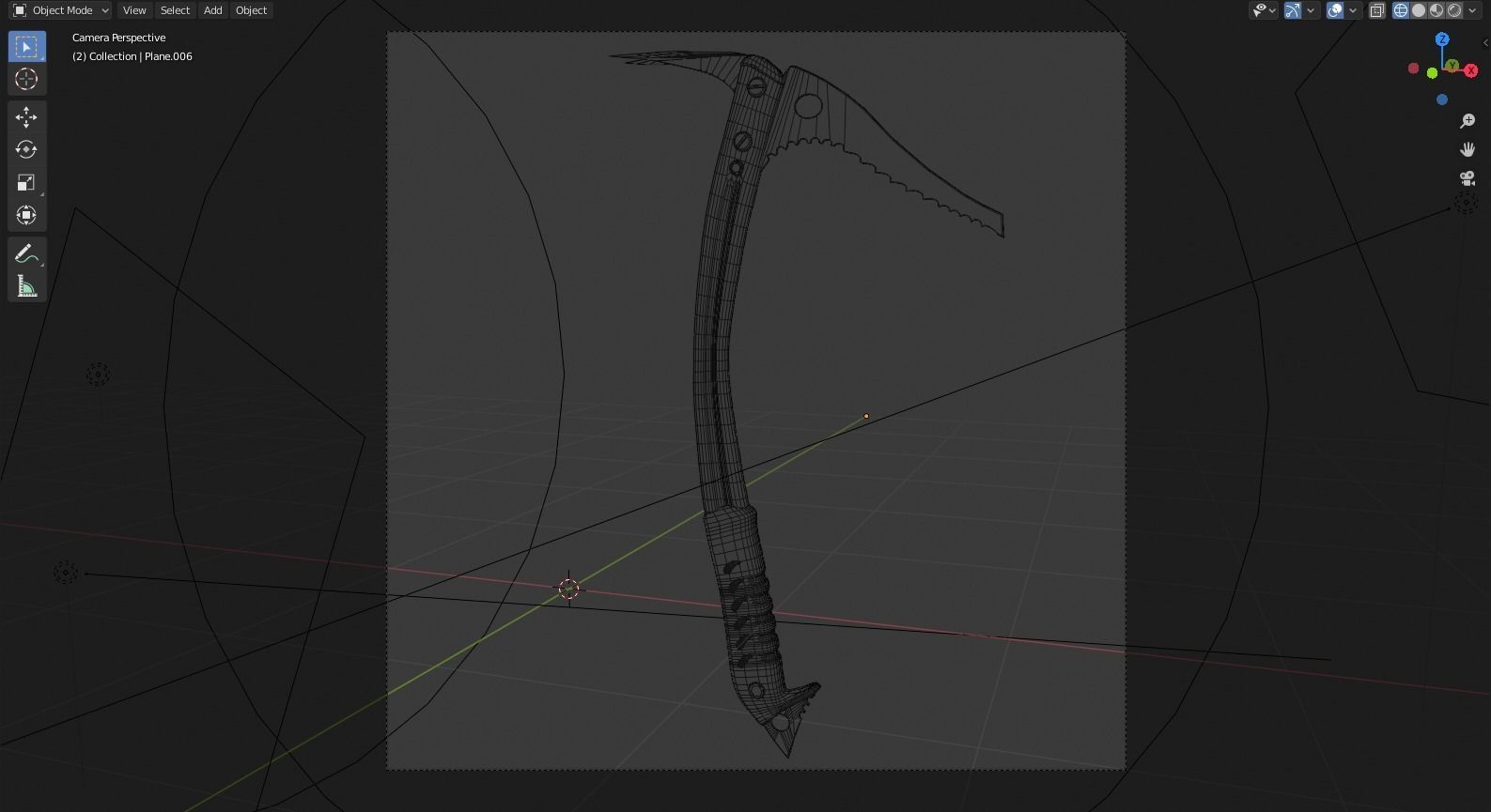 Ice Axe Low-poly 3D model_9