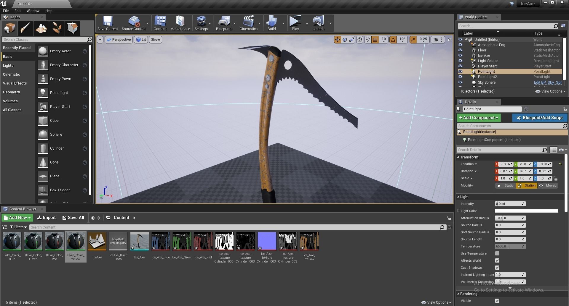 Ice Axe Low-poly 3D model_14
