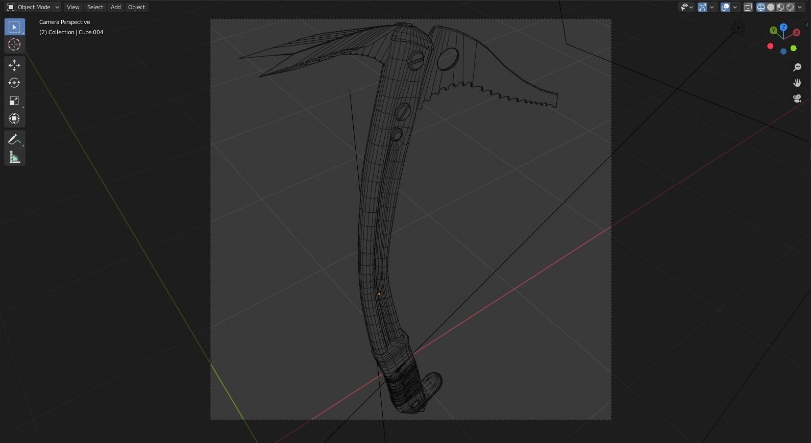 Ice Axe Low-poly 3D model_10