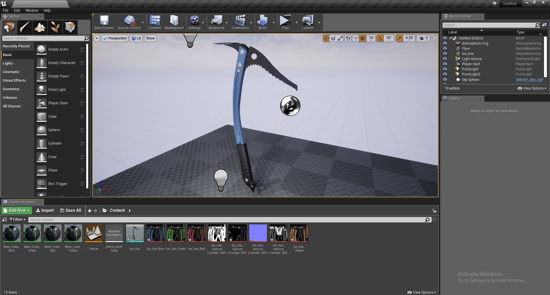 Ice Axe Low-poly 3D model_11