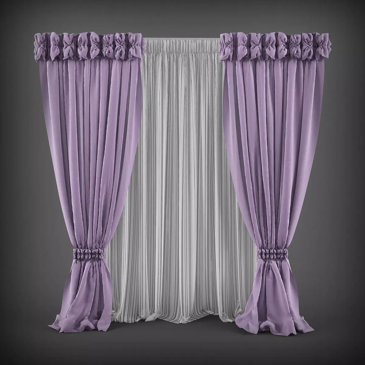 Curtain 3D model 8 curtains 3D model_0