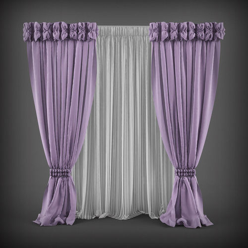Curtain 3D model 8 curtains 3D model