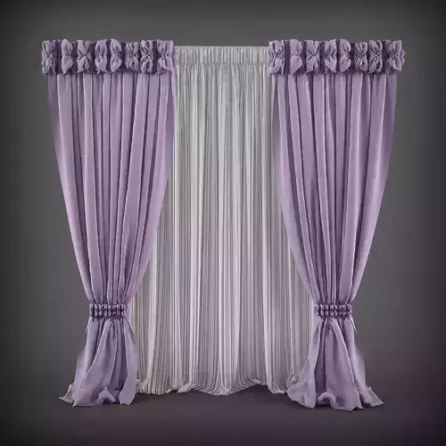 Curtain 3D model 8 curtains 3D model