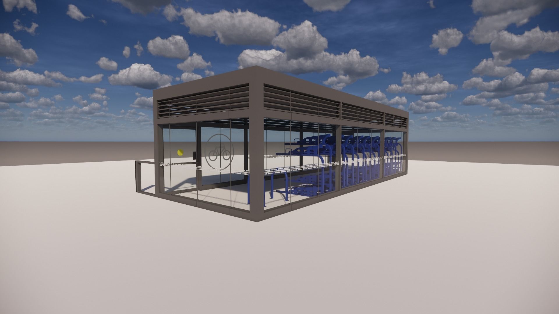 Secured Bike Storage 3D model_1