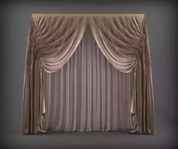 Curtain 3D model 4