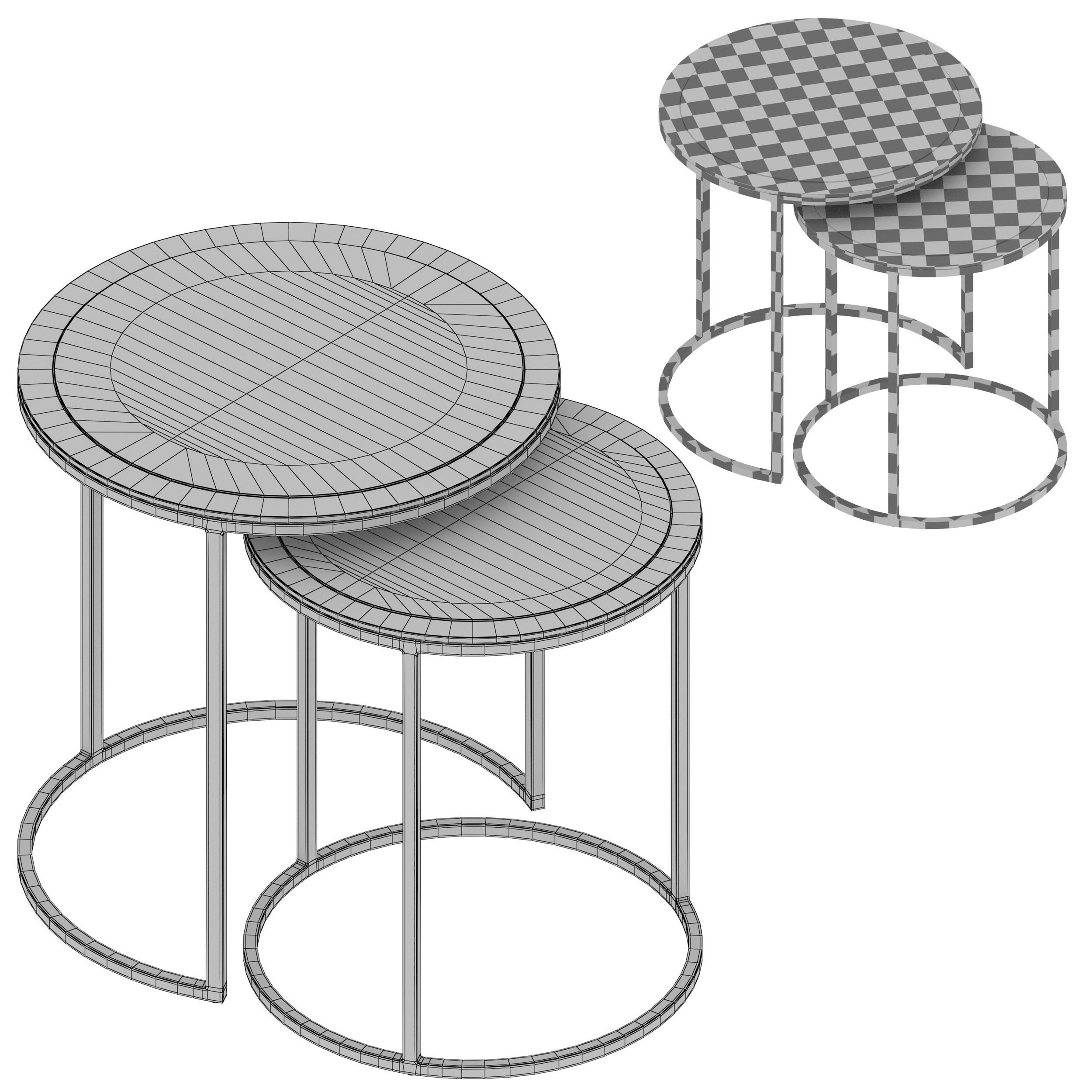 Knurl Nesting Accent Tables Set of Two Crate and Barrel 3D model CGTrader
