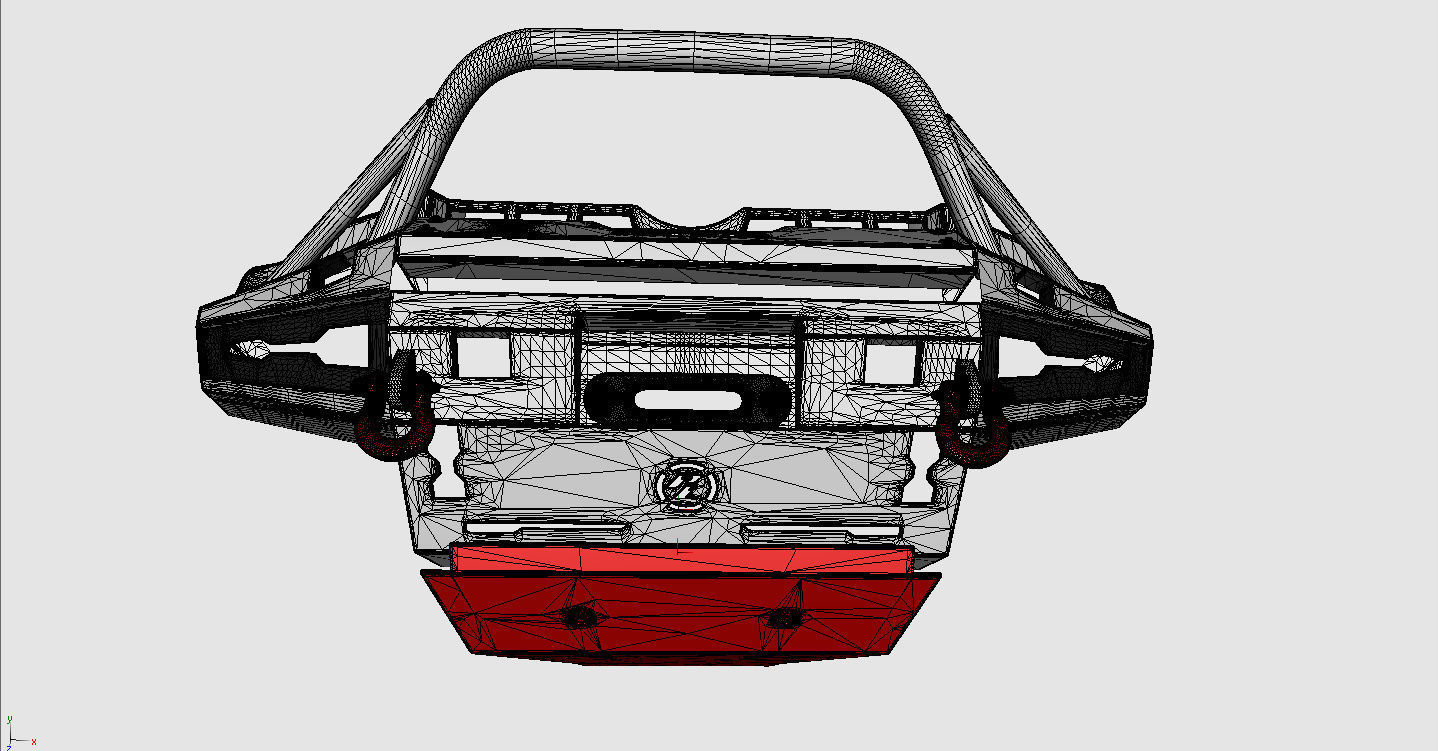 Bumper Front PROLINE for Toyota 4Runner 2017 3D model_5