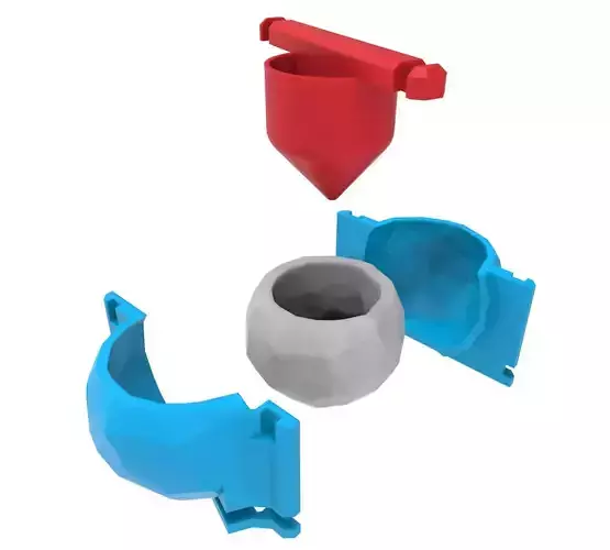 Molde para maceta de concreto 8 3D model