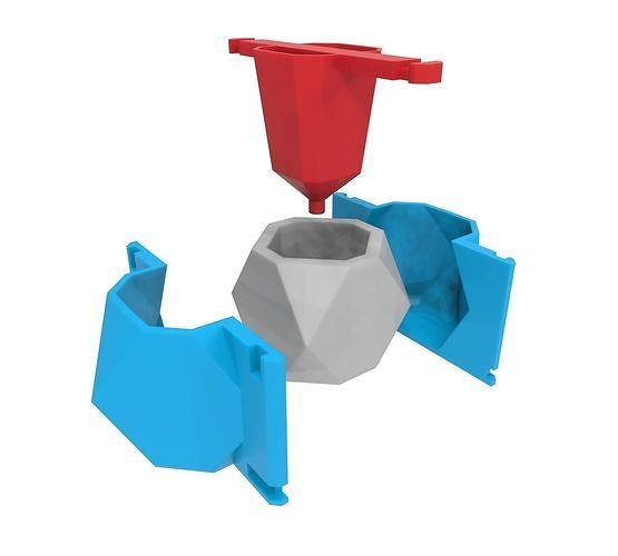 Molde para maceta de concreto 3 3D model