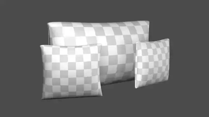 Pillows - Lowpoly checkered pillow mockup