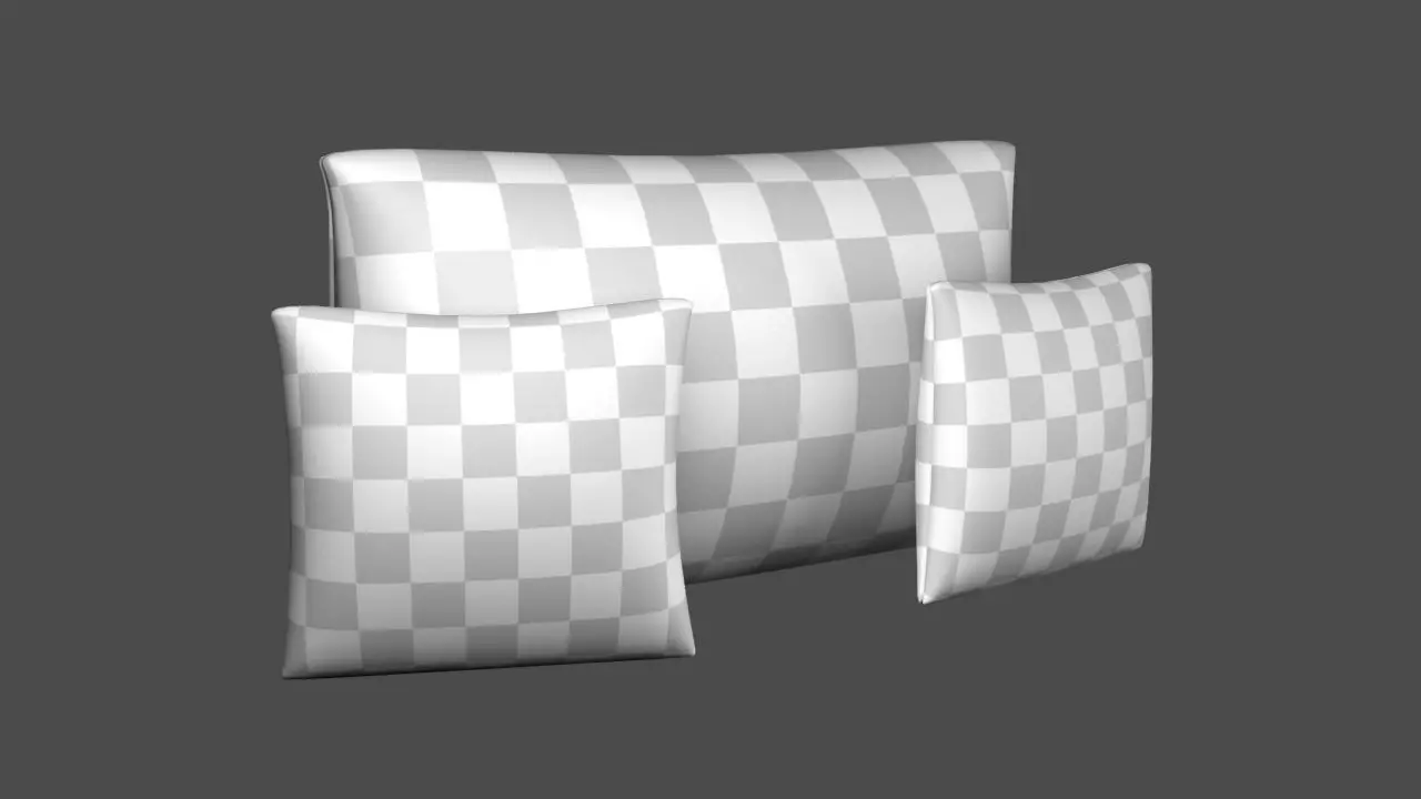 Pillows - Lowpoly checkered pillow mockup Free low-poly 3D model