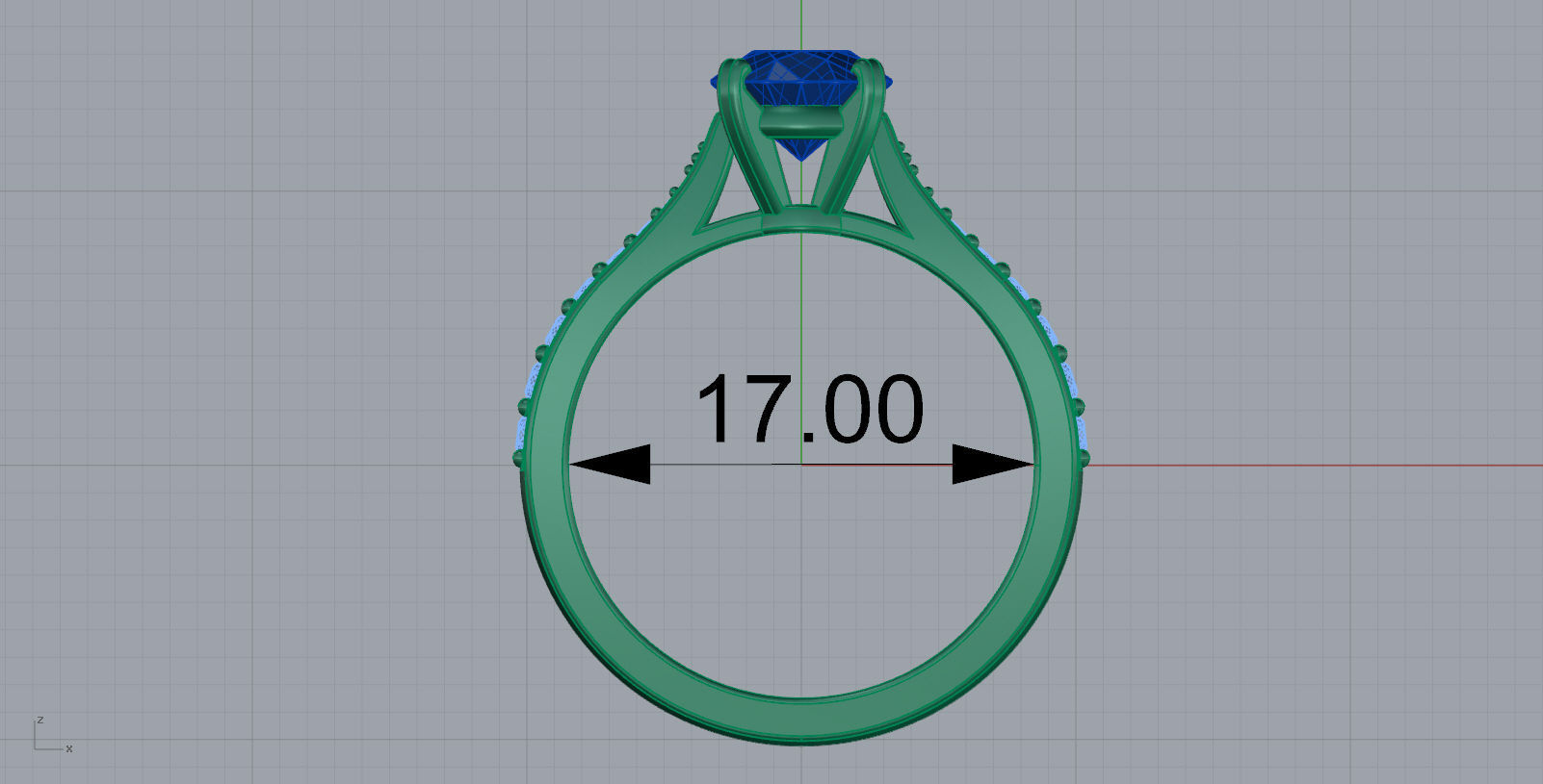 Soliter engagement ring with sapphires 3D print model_4