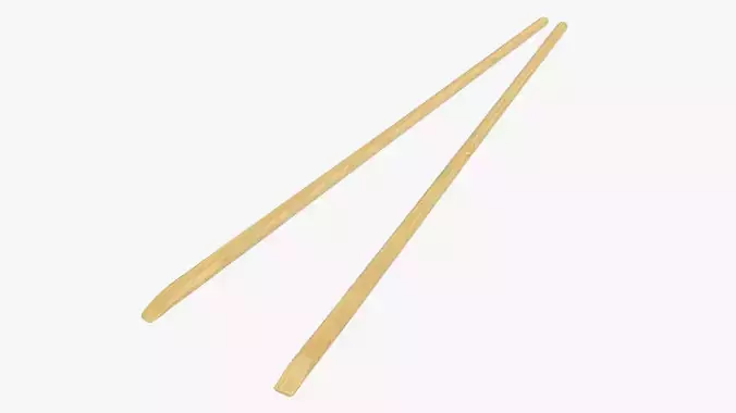 Wooden chopsticks separated 3D model