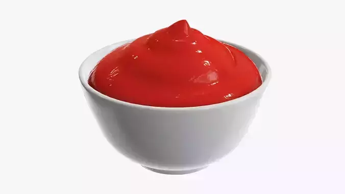 Ketchup tomato sauce in a bowl 3D model