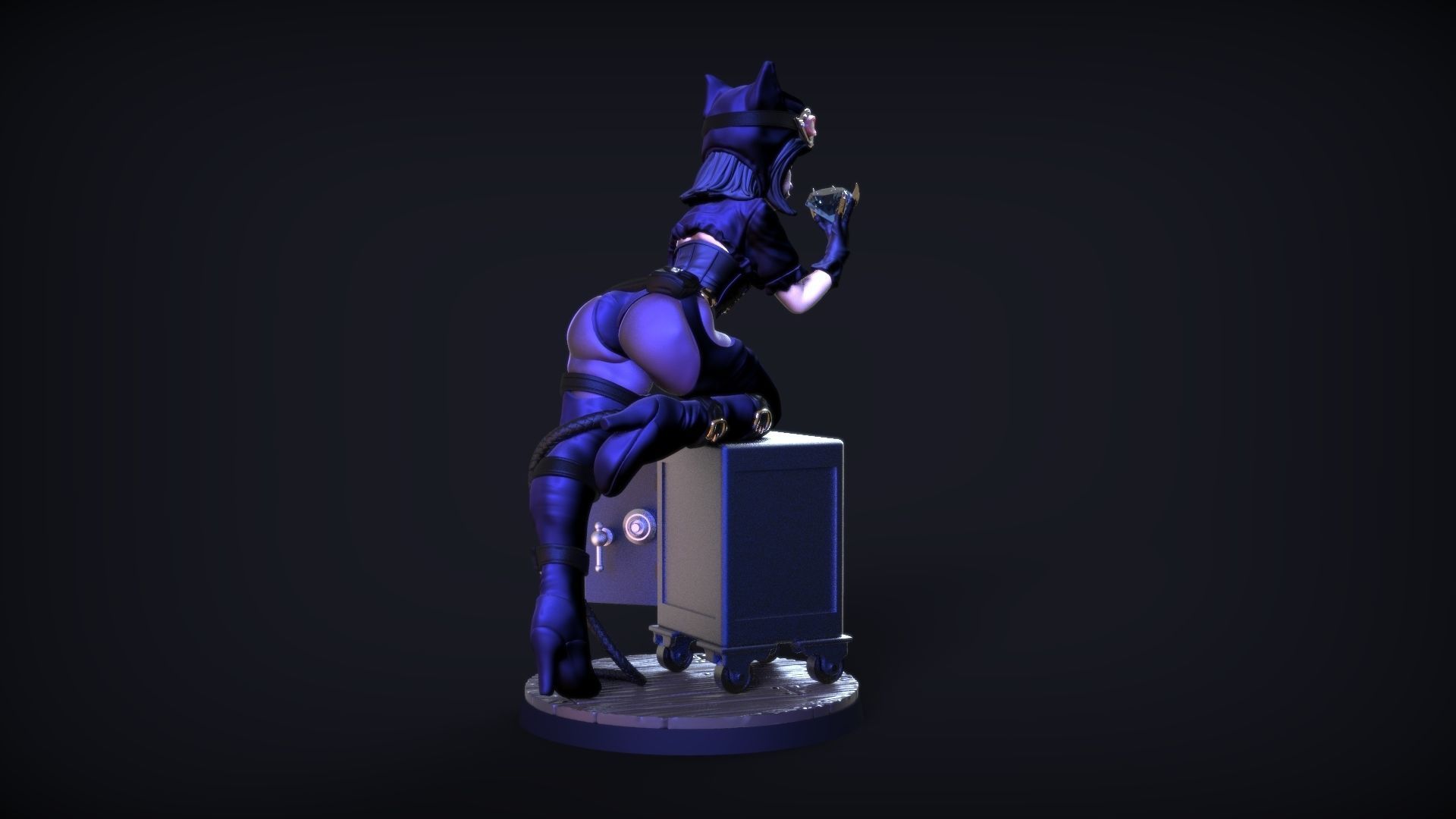 Catwoman Steampunk Pinup 3D print model_25