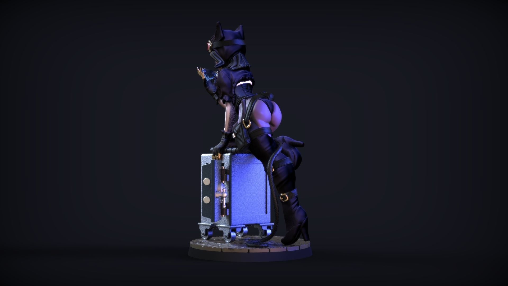 Catwoman Steampunk Pinup 3D print model_24