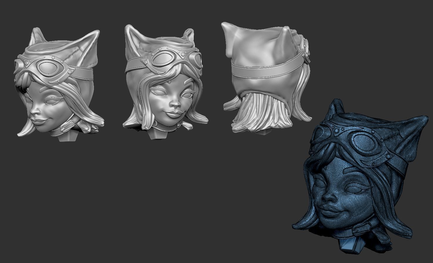 Catwoman Steampunk Pinup 3D print model_6