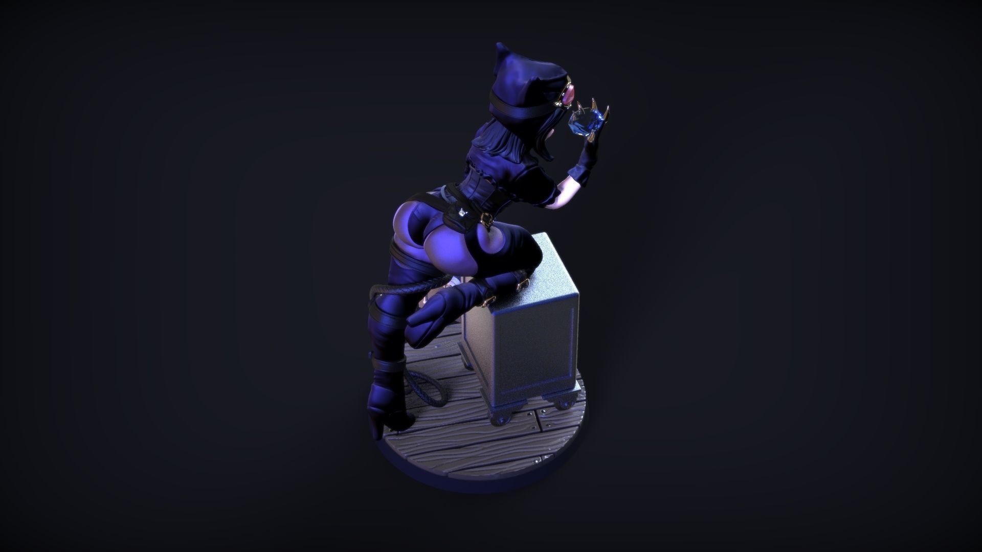 Catwoman Steampunk Pinup 3D print model_31