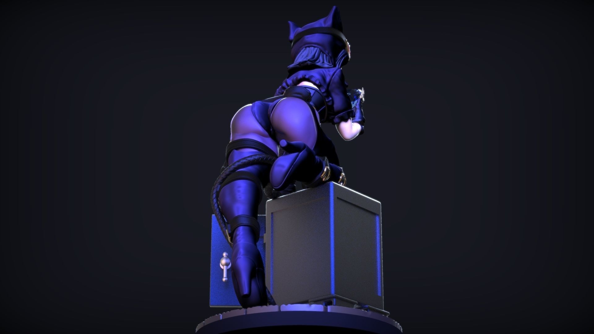 Catwoman Steampunk Pinup 3D print model_28