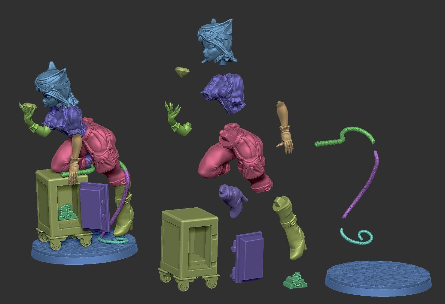 Catwoman Steampunk Pinup 3D print model_5