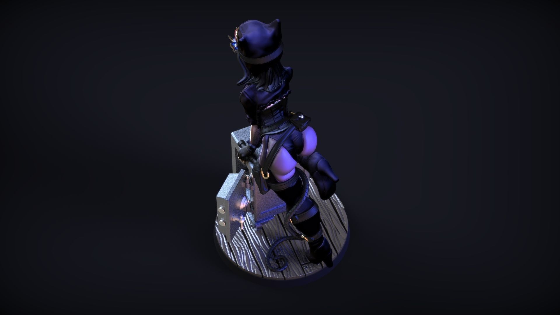 Catwoman Steampunk Pinup 3D print model_30