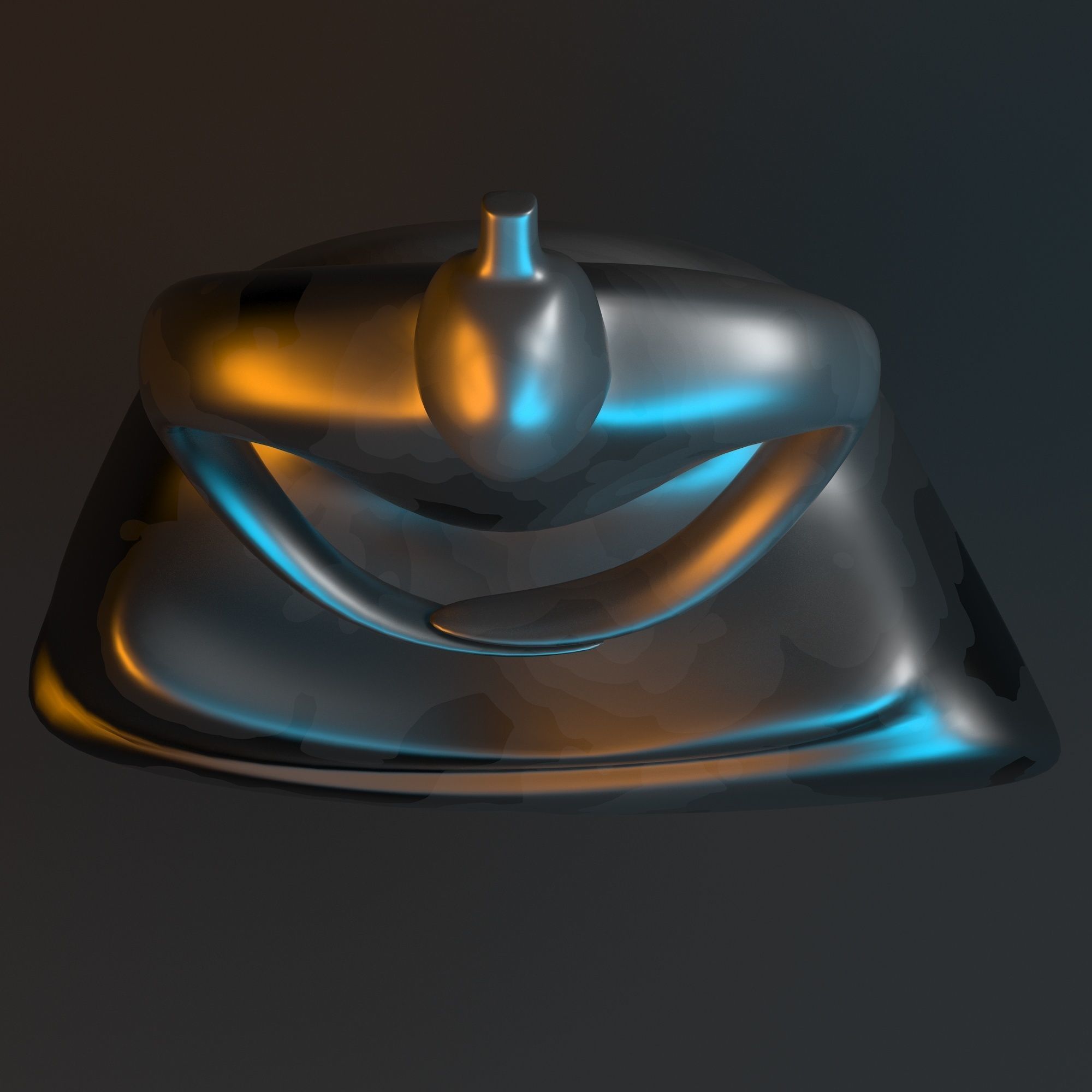 Statue of monk 3D model_4