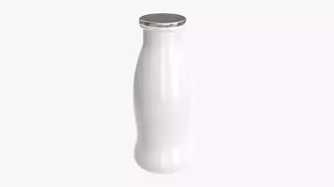 Small plastic yoghurt bottle unopened mock up 3D model