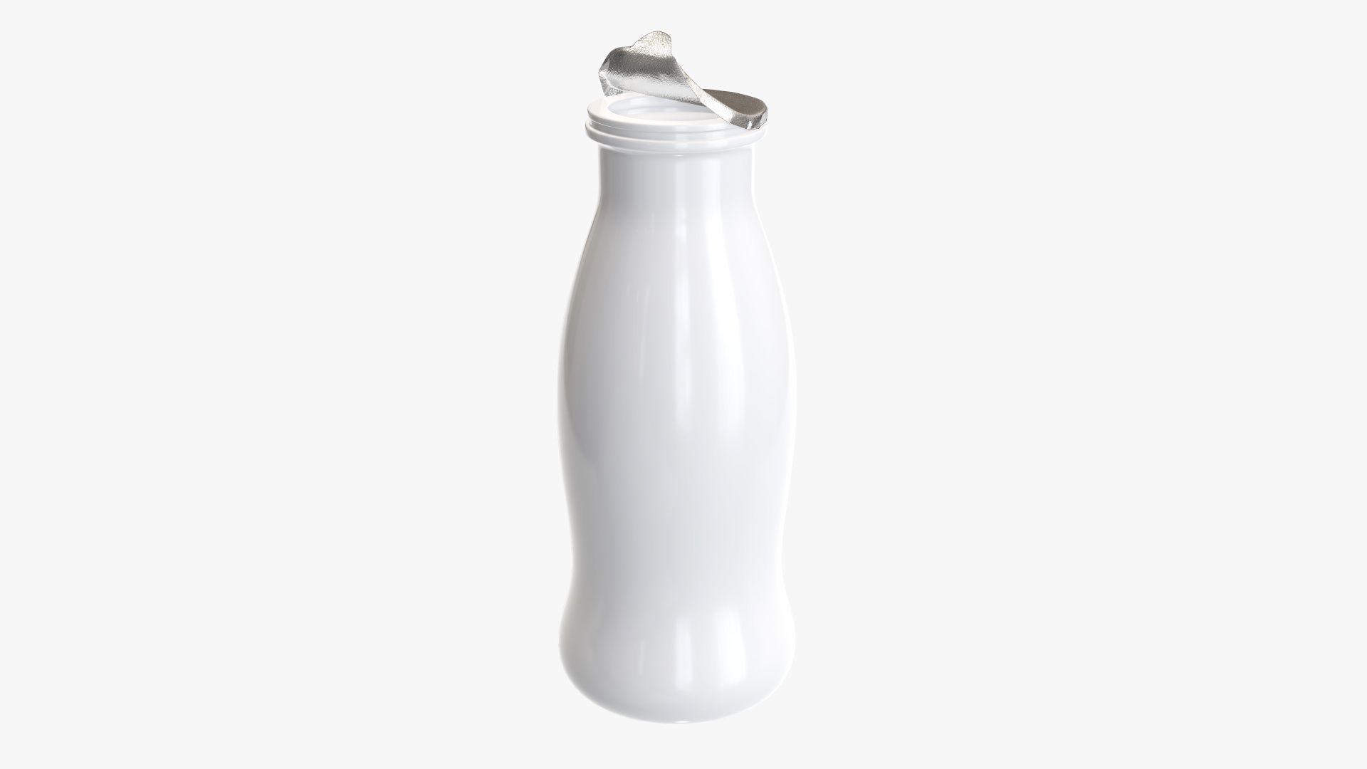 Small plastic yoghurt opened bottle mock up