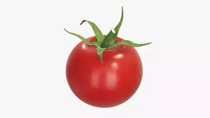 Tomato cherry red single small with pedicel sepal 3D model